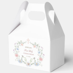 Elegant Floral Frame First Communion Gable Favour Box