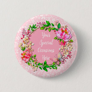 Elegant Floral Frame: for Every Occasion Button