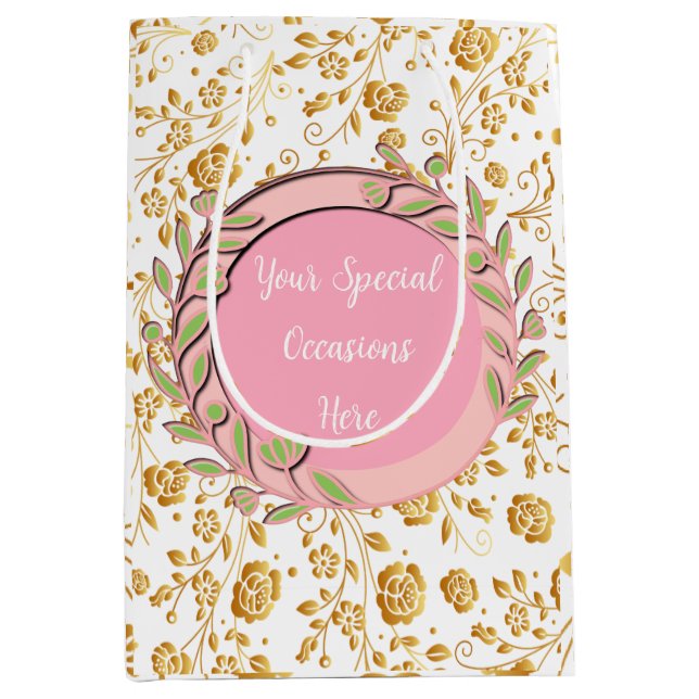 Elegant Floral Frame: for Every Occasion Medium Gift Bag (Front)
