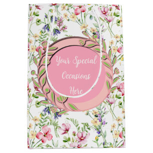 Elegant Floral Frame: for Every Occasion Medium Gift Bag