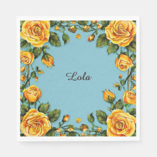Elegant Floral Frame Napkin