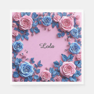 Elegant Floral Frame Napkin