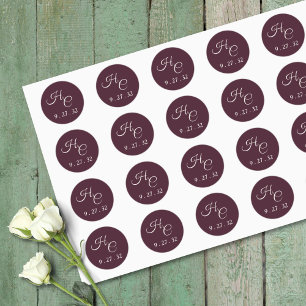 Elegant Floral Frame Pink Blush Purple Peach White Classic Round Sticker