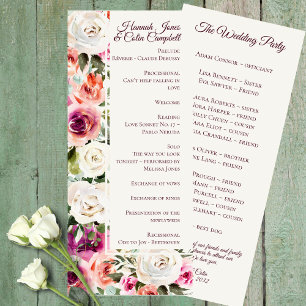 Elegant Floral Frame Pink Blush Purple Peach White Programme