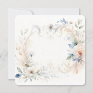 Elegant Floral Frame Soft Pastel Background Invitation
