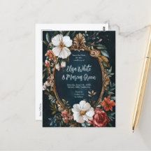 Elegant Floral Frame Vintage Wedding Save the Date