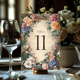 Elegant Floral Frame Vintage Wedding Shower CUSTOM Table Number