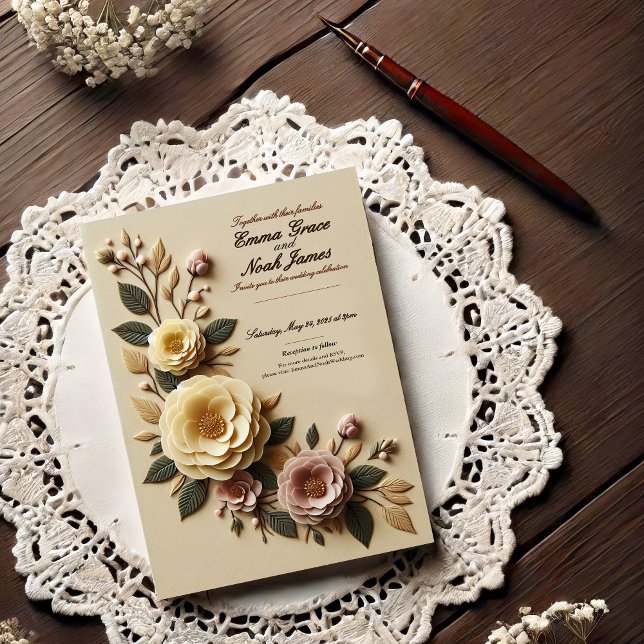 Elegant Floral Frame Wedding Invitation (Creator Uploaded)