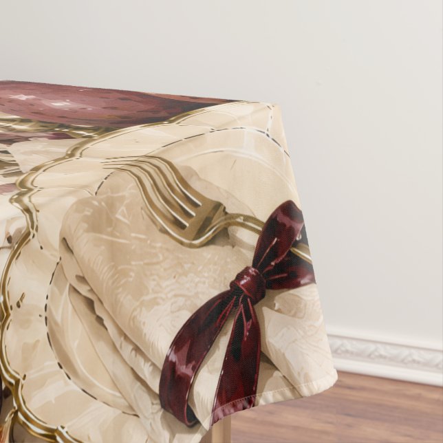 Elegant Floral Friendsgiving Dinner Tablecloth (In Situ)