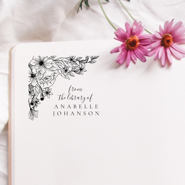 Elegant Floral From The Lbrary Of Book Rubber Stamp (Creator Uploaded)