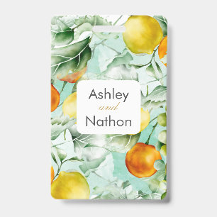 Elegant floral & Fruits watercolour summer Wedding ID Badge