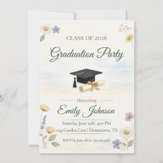 Elegant Floral Garden 2026 Graduation Invite