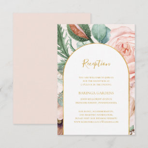 Elegant Floral Garden Pastel Wedding Reception Enclosure Card