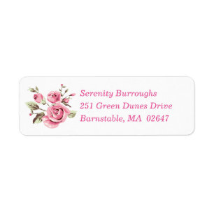 Elegant Floral Garden Spring Watercolor Pink Roses