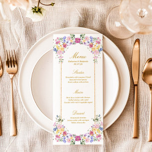 Elegant Floral Garden Spring Wedding Menu