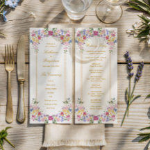 Elegant Floral Garden Spring Wedding Program