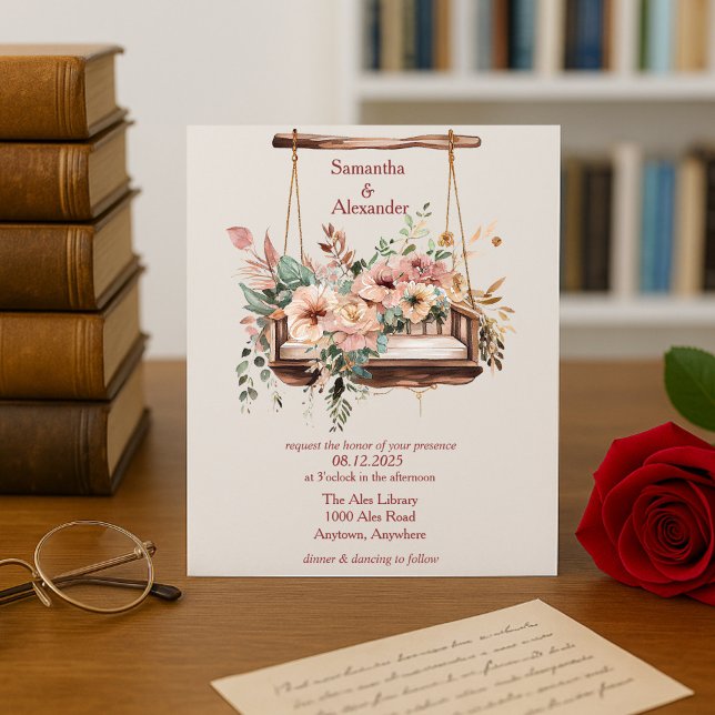 Elegant Floral Garden Swing Wedding  Invitation (Creator Uploaded)