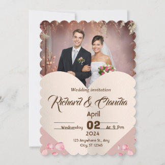 Elegant Floral Garden Wedding   -  Invitation