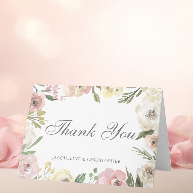 Elegant Floral Garden Wedding Personalized Thank You Card (Creator Uploaded)