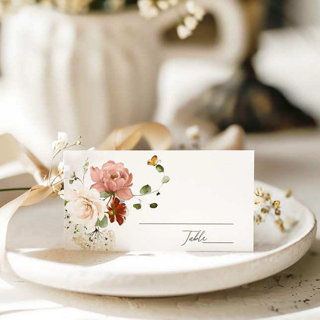 Elegant Floral Garden Wedding Place Card (Creator Uploaded)
