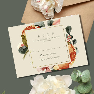 Elegant Floral Garden Wedding RSVP Card