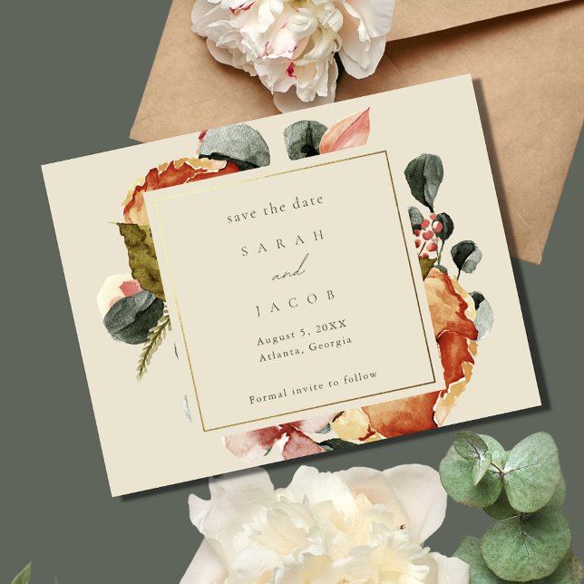 Elegant Floral Garden Wedding Save The Date (Elegant Floral Garden Wedding Save The Date)