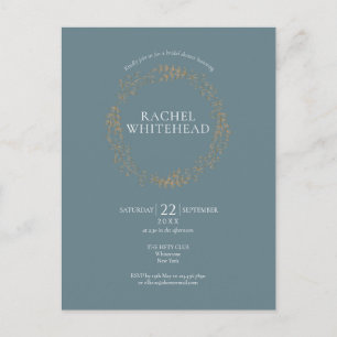 Elegant Floral Garland   Bridal Shower Invitation