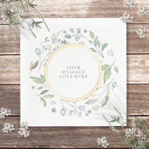 Elegant Floral Garland Greenery Personalised Napkin