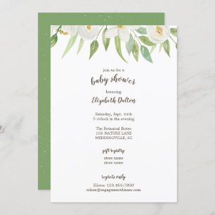 Elegant Floral Gender Neutral Baby Shower Invitation
