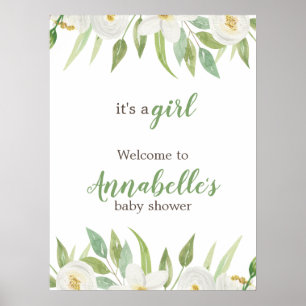 Elegant Floral Gender Neutral Baby Shower Poster