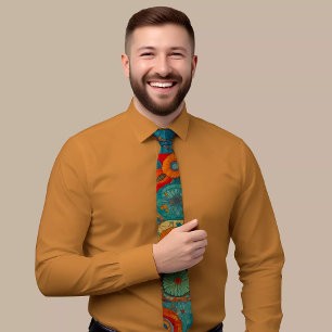 Elegant Floral Geometric Pattern Tie
