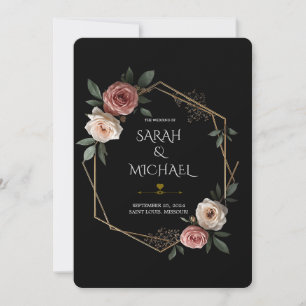 Elegant Floral Geometric Wedding Invitation Card