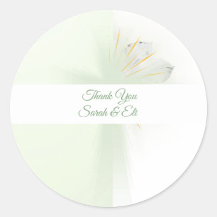 Elegant floral glowing cross classic round sticker