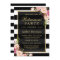 Elegant Floral Gold Black Stripes Retirement Party