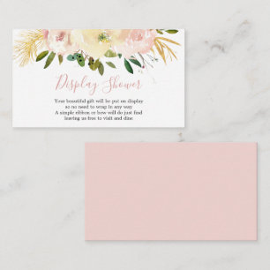Elegant Floral Gold Blush Pink Display Shower Enclosure Card