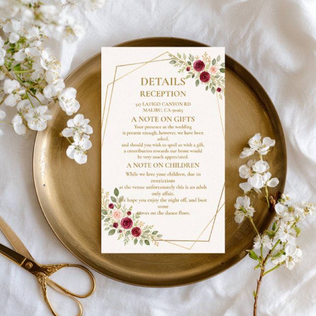 Elegant Floral Gold Enclosure Card (Creator Uploaded)