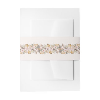  Elegant Floral Gold Invitation Belly Band