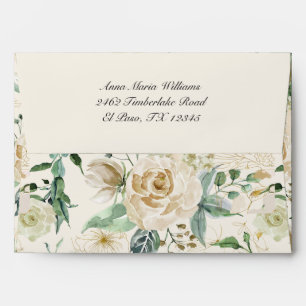 Elegant Floral Gold Pattern Wedding Invitation Envelope