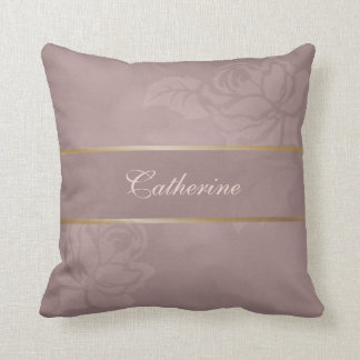 Elegant floral gold rose watercolor cushion