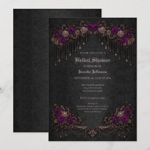 Elegant floral Gothic Bridal Shower Announcement