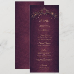 Elegant floral Gothic Halloween Wedding Menu