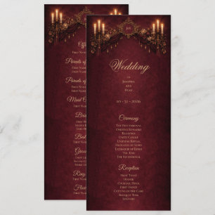 Elegant floral Gothic Halloween Wedding Program Menu