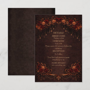 Elegant floral gothic wedding enclosure card