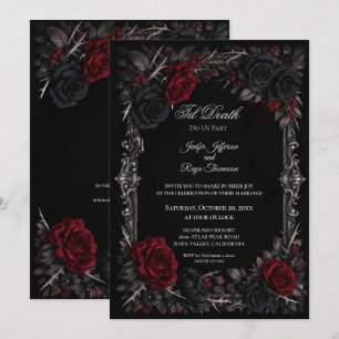 Elegant Floral Gothic wedding invitation