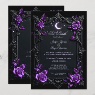 Elegant Floral Gothic wedding invitation