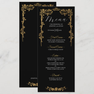 Elegant floral Gothic Wedding Menu