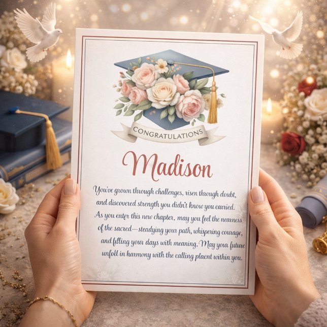 Elegant Floral Graduation Card  (Creator Uploaded)