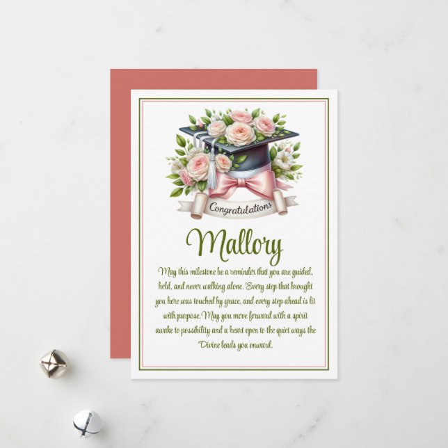 Elegant Floral Graduation Card  (Front/Back In Situ)