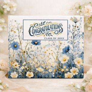 Elegant Floral Graduation Congratulations Design  Guest Book