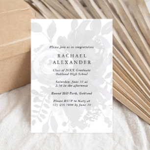 Elegant Floral Graduation Party Photo Invitation